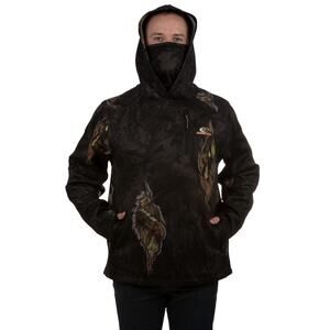 Mossy Oak Eclipse Mens Small Premium Warming Hoodie with Neck Gaiter Hunting